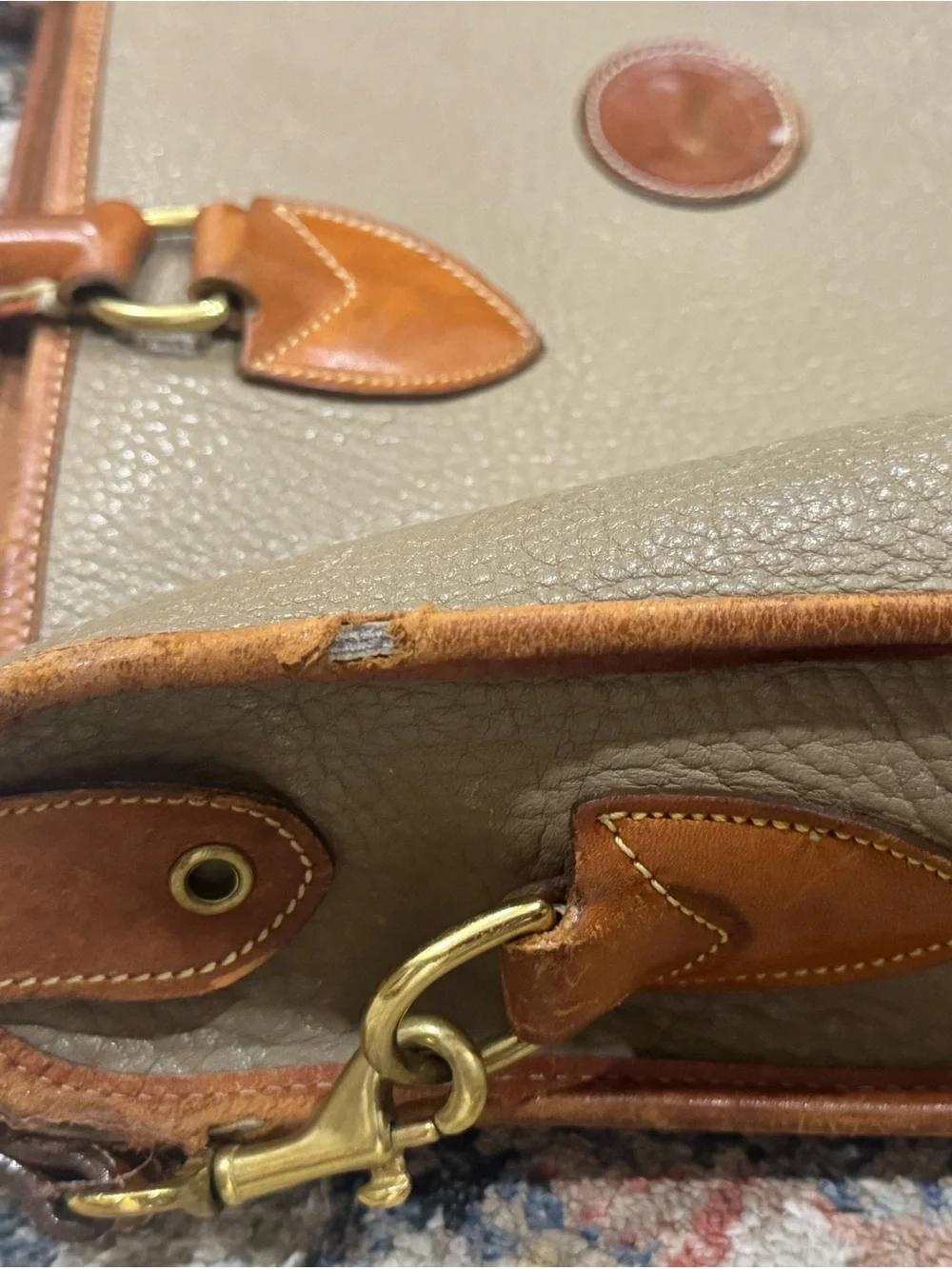 Rare Vintage Dooney & Bourke Pebbled Leather Laptop Briefcase Messenger USA Made